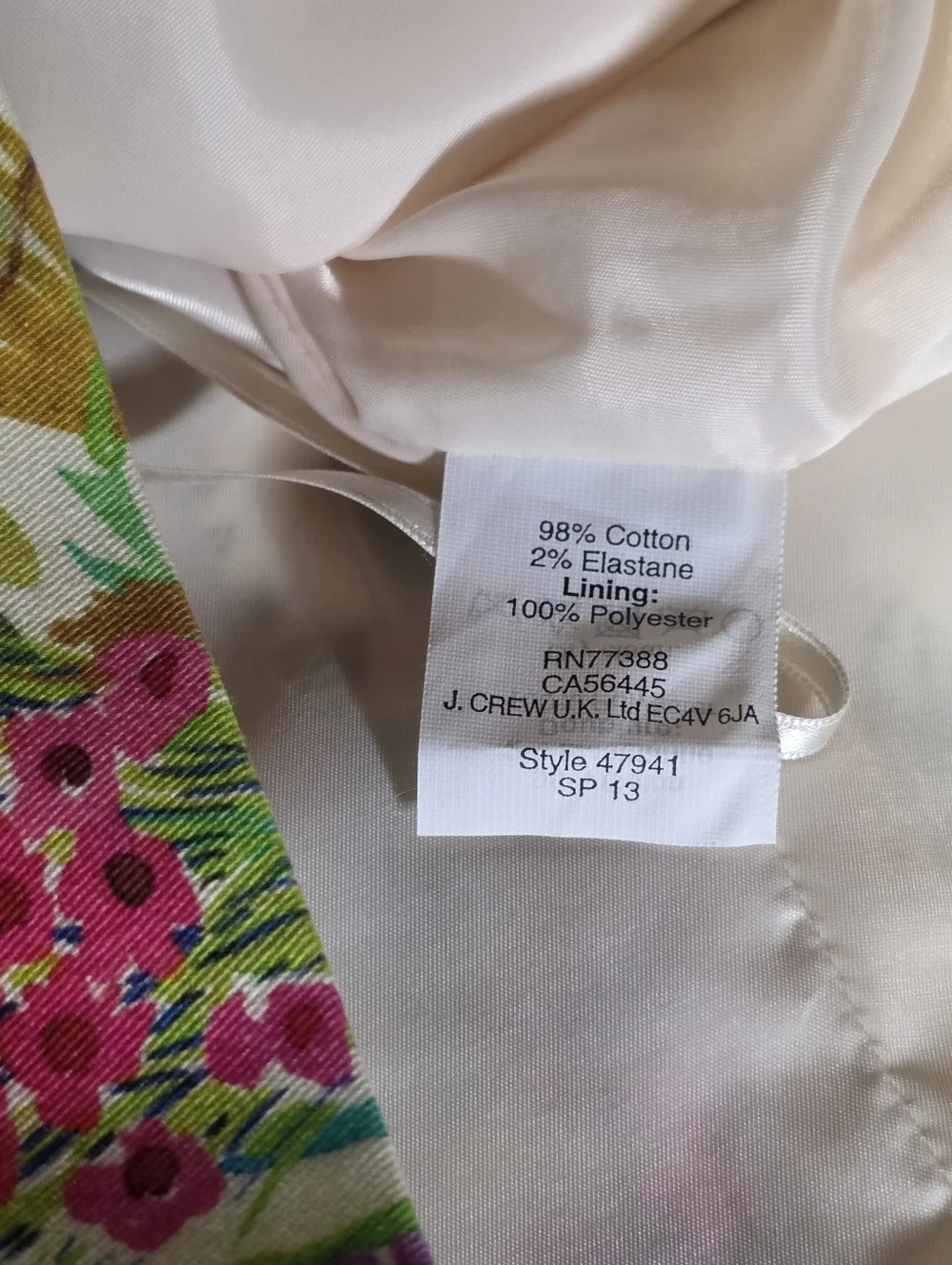 J.Crew Liberty Floral Mini Skirt Size 0 Multicolor Cotton Lined Spring